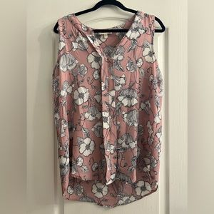 Large, pink, flowy strapless top